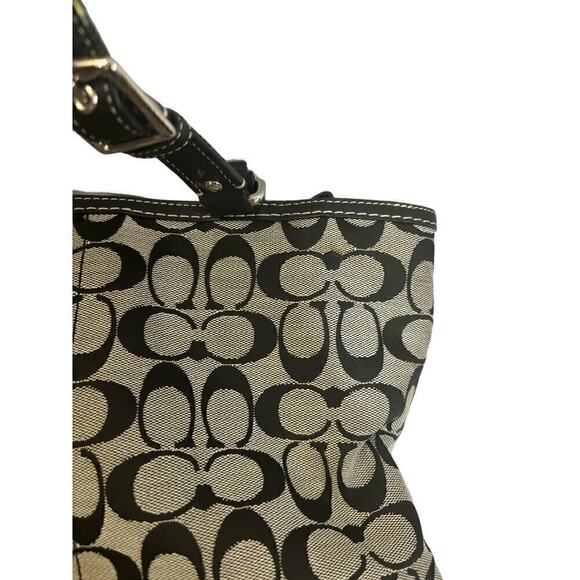 Coach Hampton Signature Black and White Handbag - Picture 2 of 10